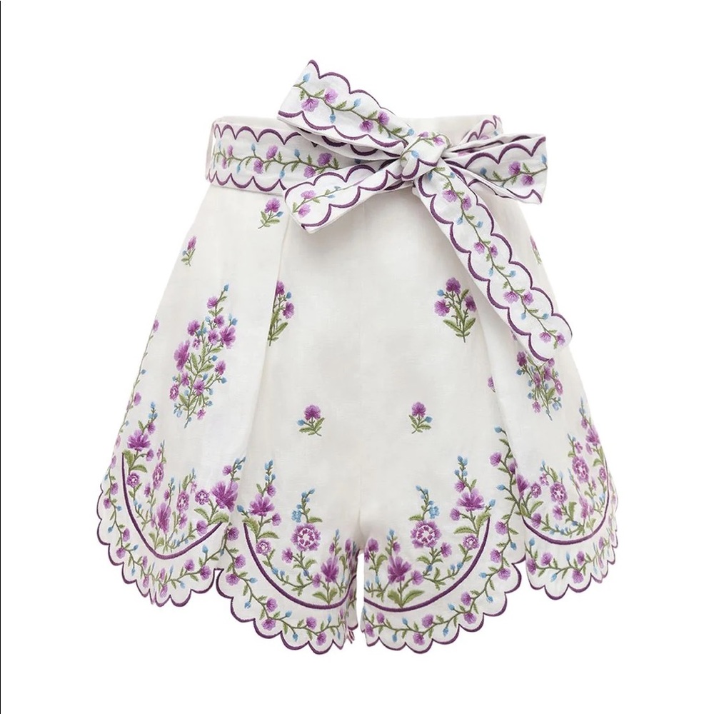 ZIMMERMANN Poppy floral-embroidered shorts